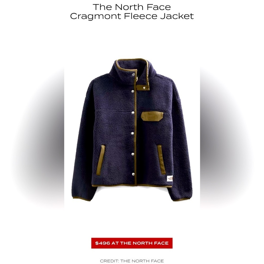 The North Face Women’s Cragmont Fleece. Navy/Green. Large. - Picture 2 of 7